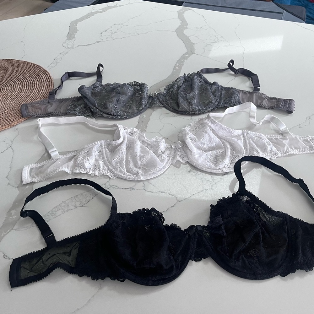 Apt 9 Lace Underwire Bra bundle - Black, White, Gray